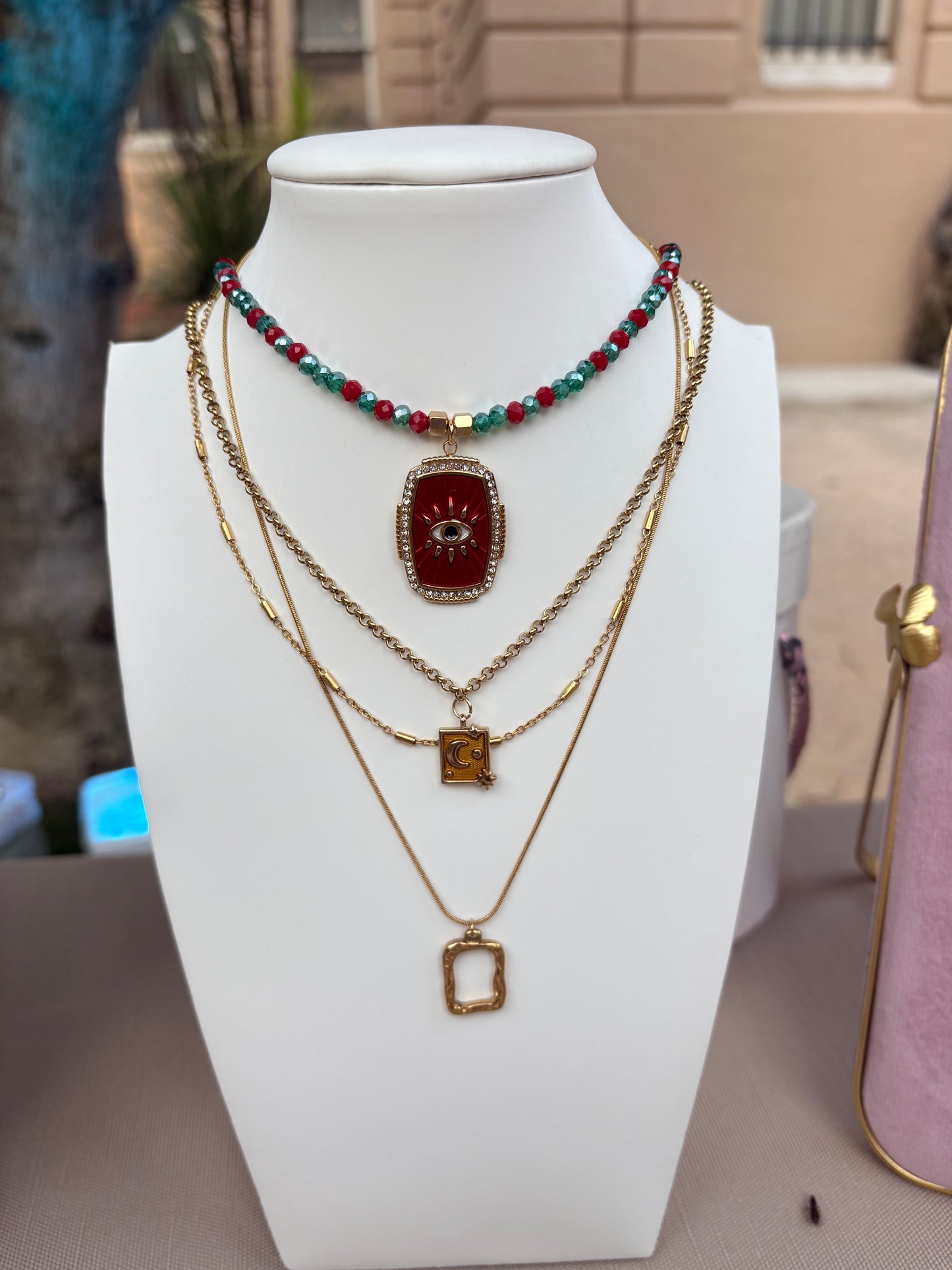 Collana cristallina occhio di Ibiza